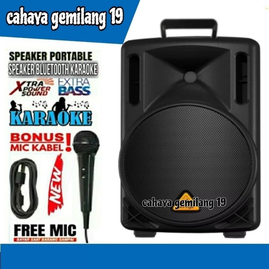 Speaker Bluetooth Karaoke Extra Bass Gratis Mic Ukuran Jumbo / Spiker Aktif Karoke Besar / Kimiso / 