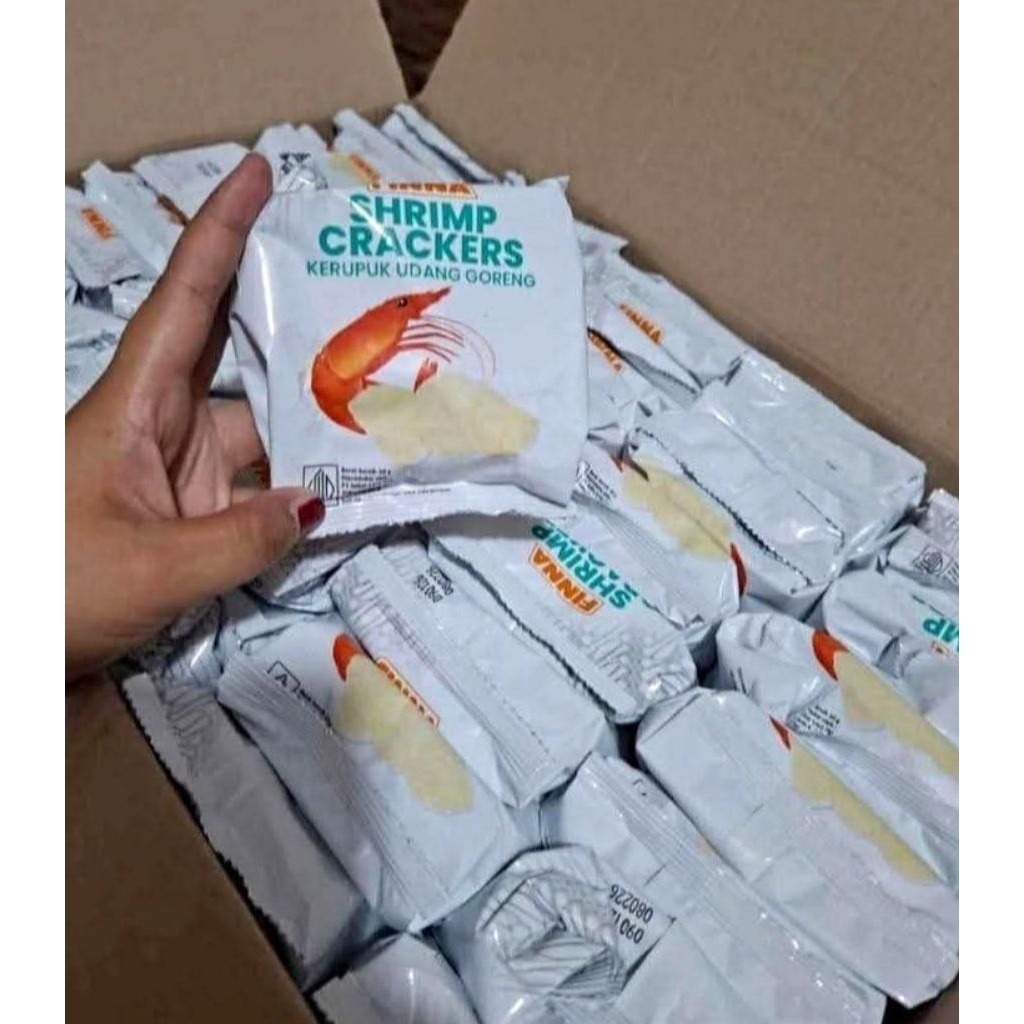 SIBRAYA Mart | Kerupuk Udang Finna 1 Dus Isi 120pcs | 1 Dus Kerupuk Udang Finna Isi 120pcs
