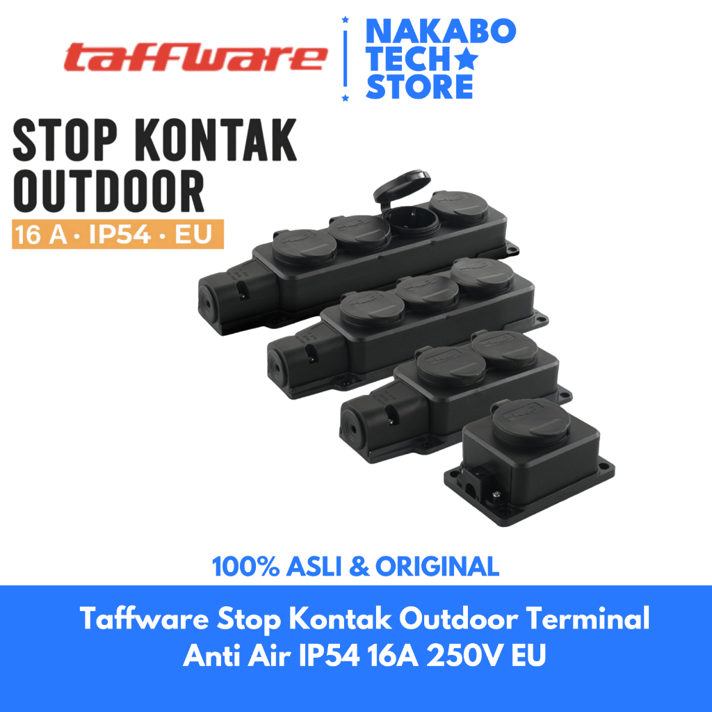 Taffware Stop Kontak Outdoor Terminal Anti Air IP54 16A 250V EU Stopkontak Listrik - T36