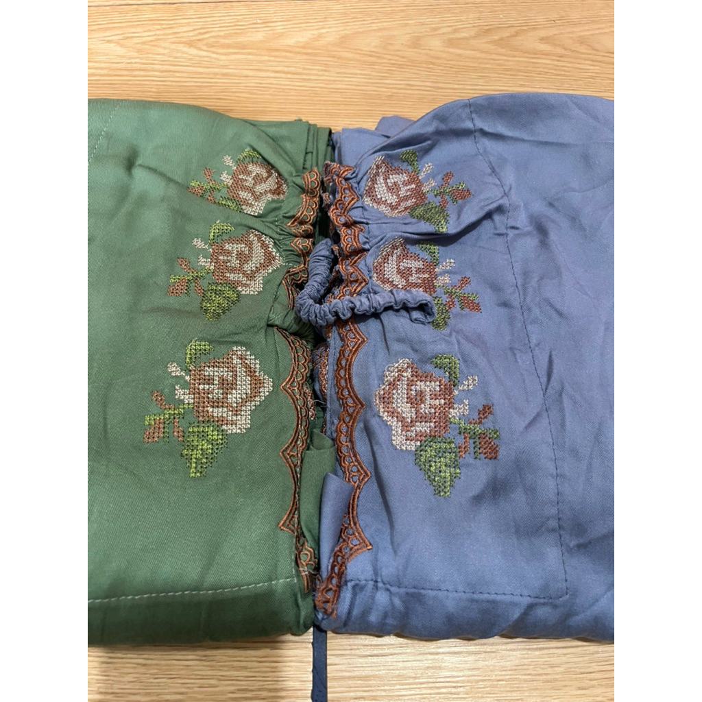 Mukena rayon lajuran bordir komputer