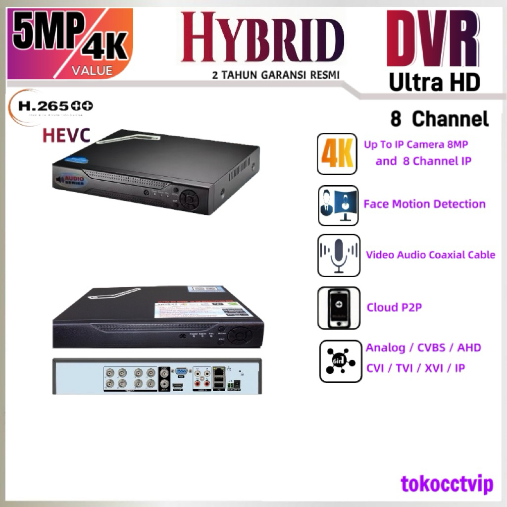 DVR  G-Vision  HYBRID  8 CH  4K  H.265+  AUDIO  SERIES