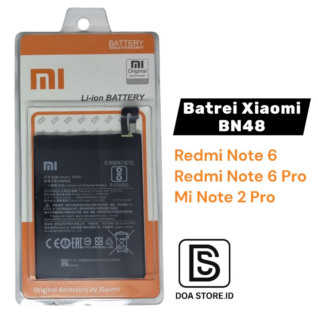 BATREI XIAOMI BN48 , BATREI XIAOMI REDMI NOTE 6 / NOTE 6 PRO / MI MAX 2 PRO
