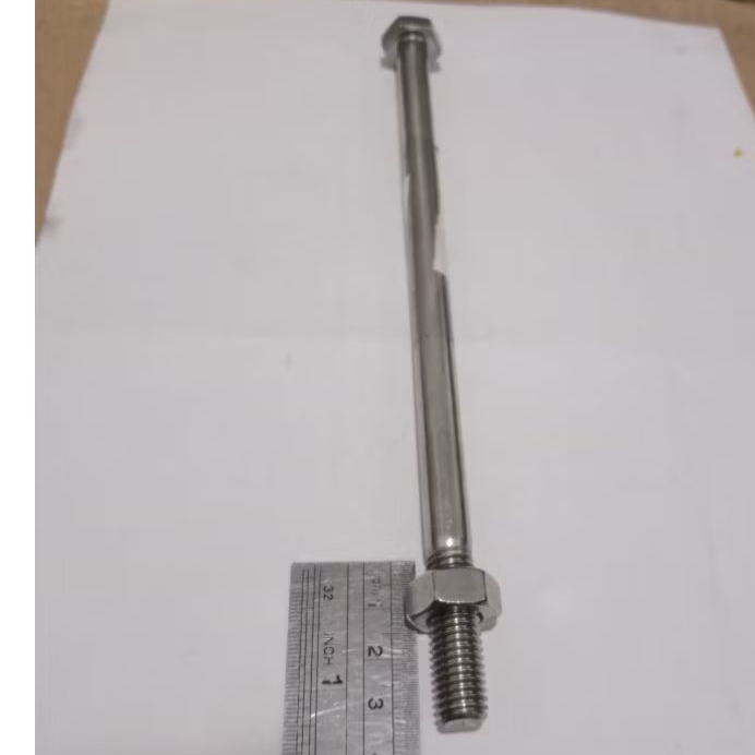Baut Mur Stainless 316 M10x200 Baut Mur  Kunci 17  SUS 316 panjang 20 cm