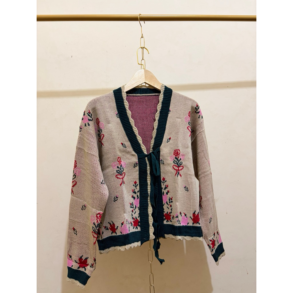 blazer wanita bahan rajut desain unik
