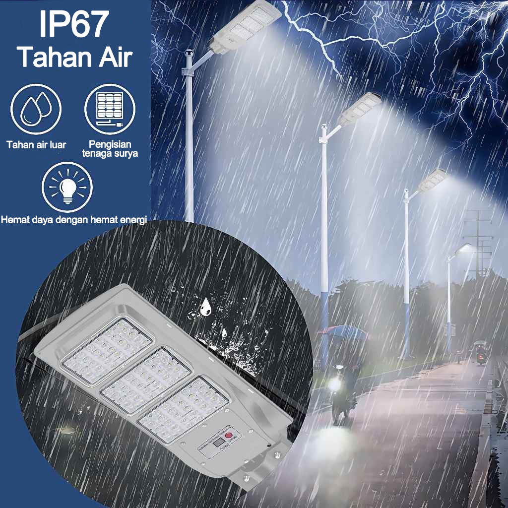 Lampu PJU Tenaga Surya 100W Panel Surya Besar