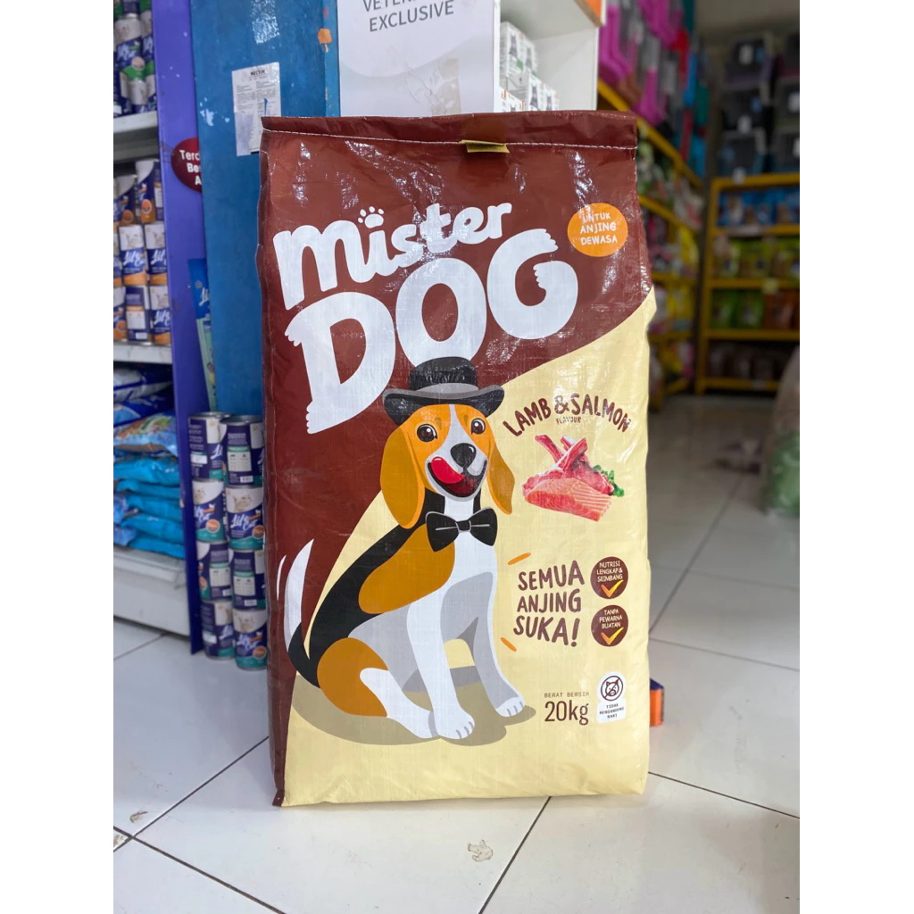 Grab/Gojek Makanan Anjing Mister Dog Adult Lamb & Salmon 20 Kg / Dry Good Dog Food Mister Dog Lamb &