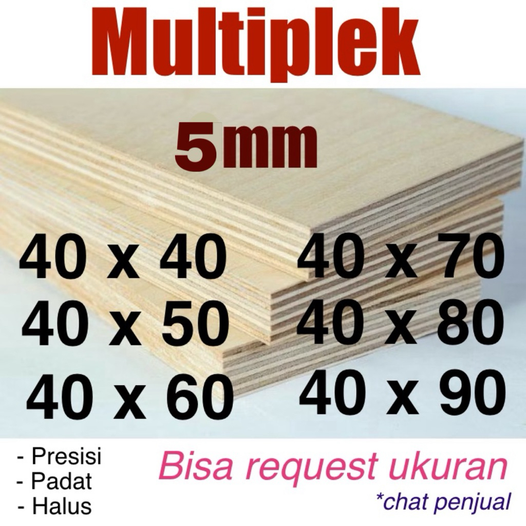 Triplek Multiplek 5mm Potongan Presisi Tinggi