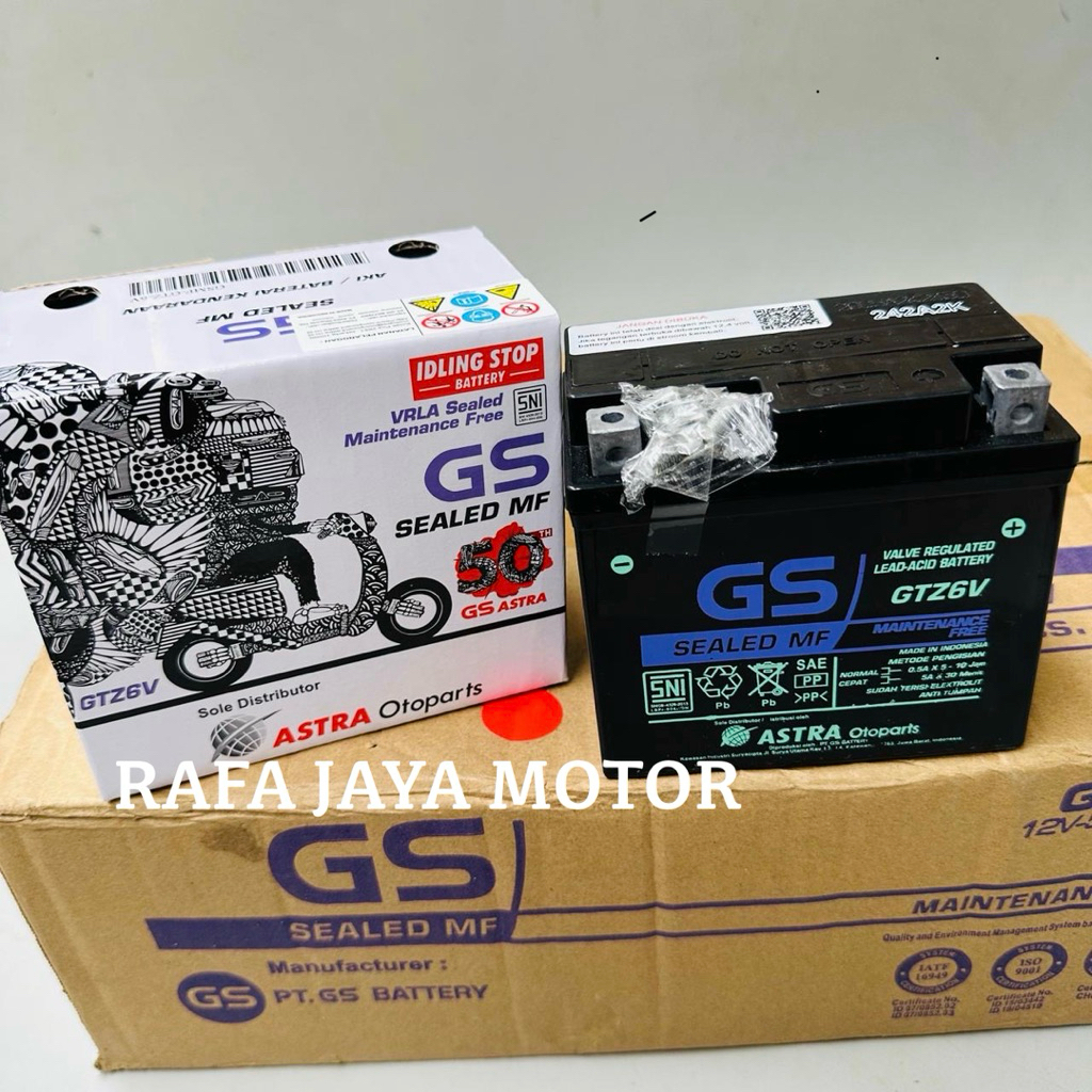 Aki Motor GS GTZ6V Accu Kering Kawasaki KLX 150 KLX D-Tracker GTZ6V