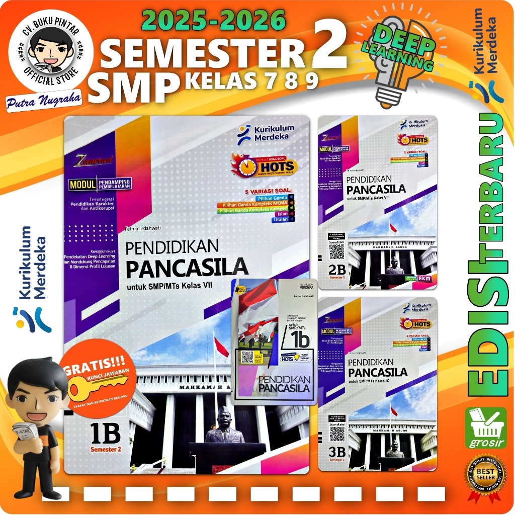 LKS PP PKN PPKN PENDIDIKAN PANCASILA SMP KELAS 7 8 9 SEMESTER 2 KURIKULUM MERDEKA | Zamrud PUTRA NUG