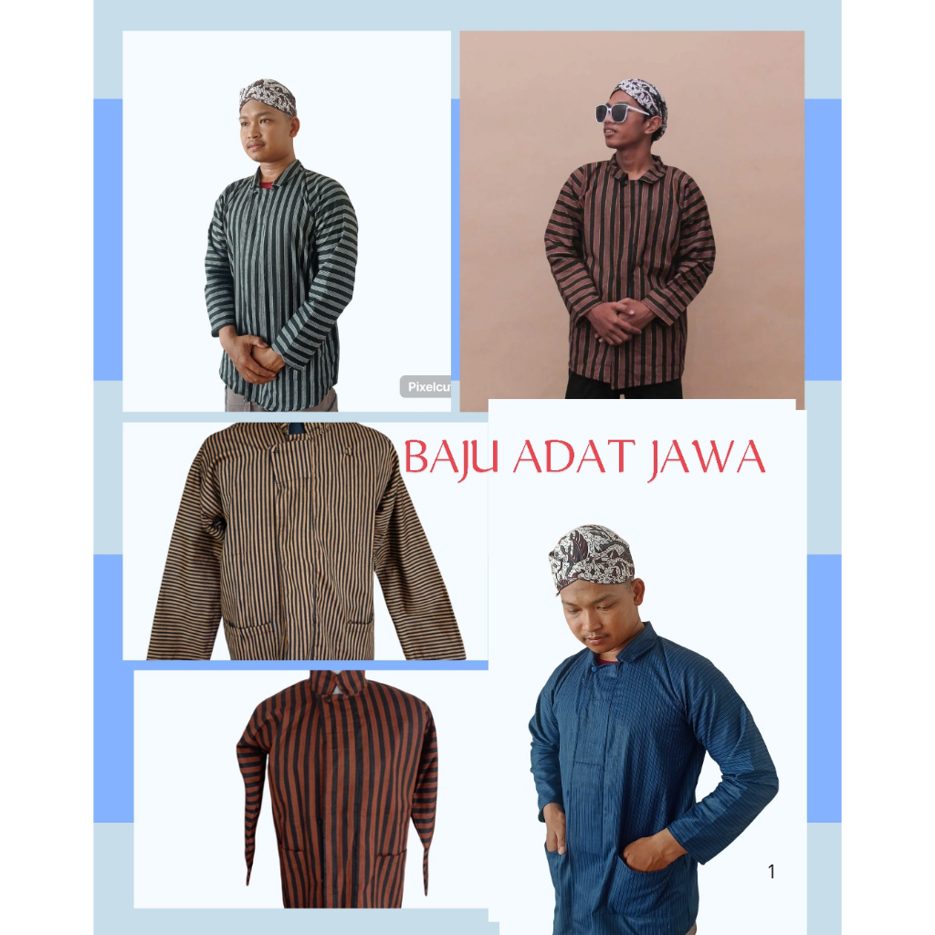 Ready Siap Kirim Baju Adat Jawa Lurik Dewasa Pria dan wanita Baju Lurik Adat Jawa Dewasa Baju Jawa L
