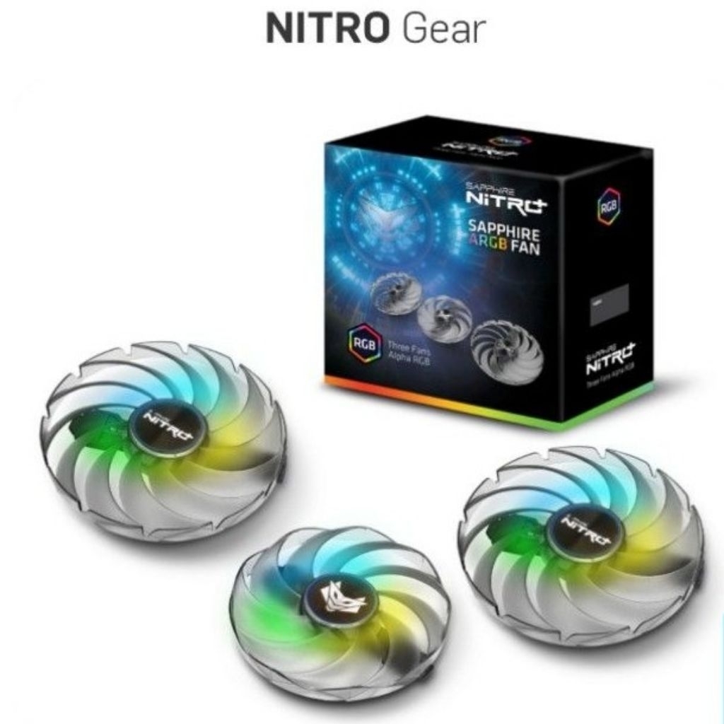 Sapphire Nitro Gear ARGB Fan, Kipas untuk RX 6700 XT 6800 6800XT  6900 XT