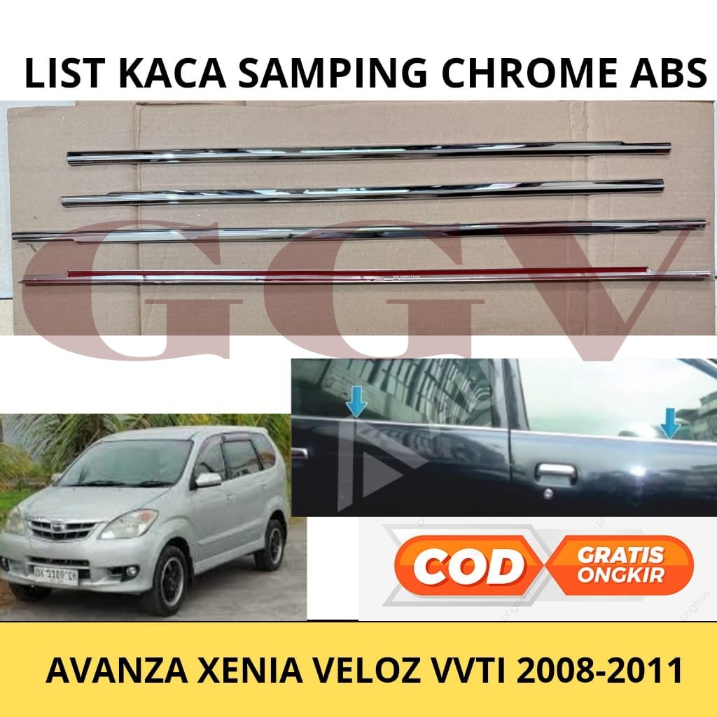 List Kaca Samping Avanza Xenia Veloz VVT-i / lama / 2008 2009 2010 2011 chrome