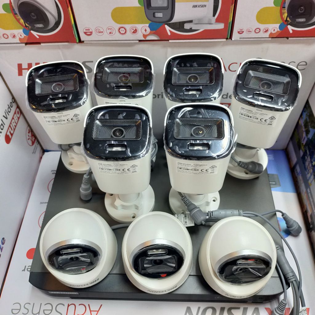 PAKET CCTV 16CH HIKVISION 9 KAMERA CCTV HIKVISION SMART HYBRID LIGHT 2MP COLORVU AUDIO