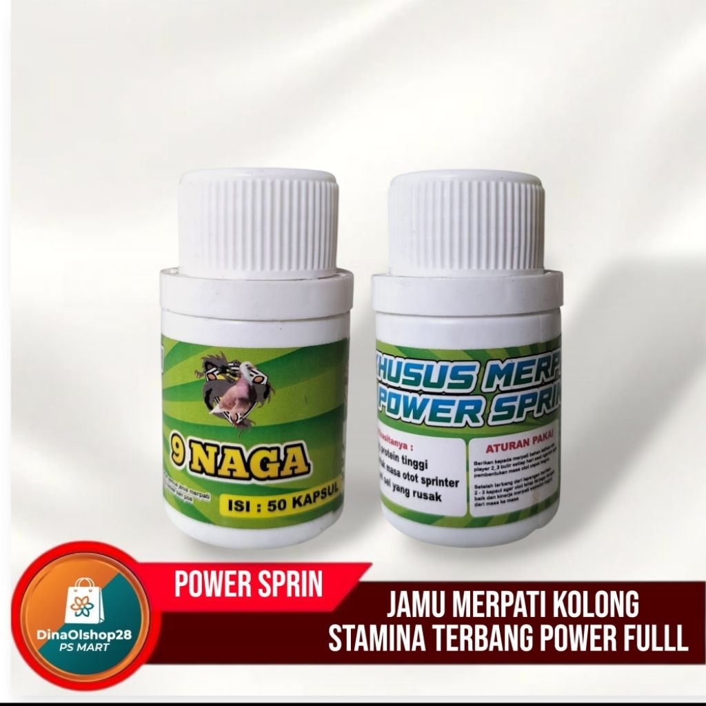 Jamu Merpati 9 Naga Power Sprint (50 Kapsul) - Otot Kuat, Nafas Panjang, Juara Kontes