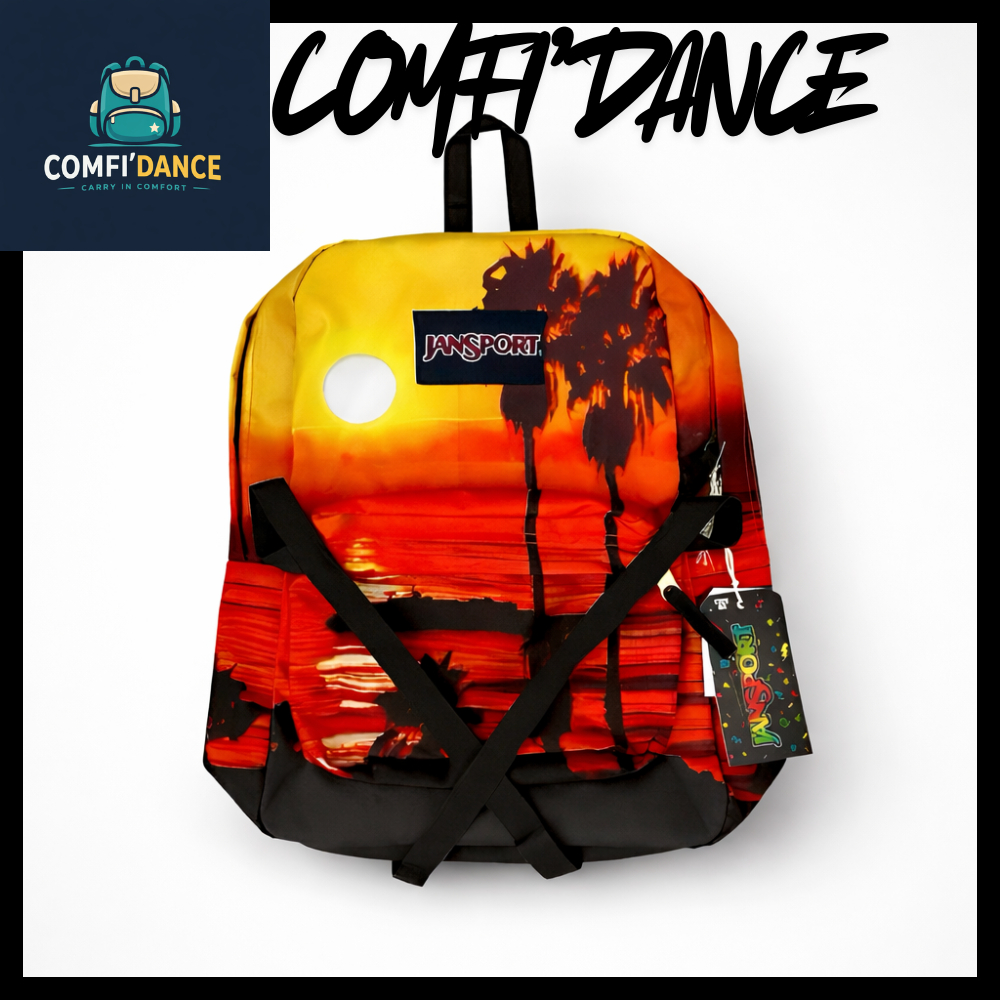 [BISA COD] TAS JANSPORT SUNSET BACKPACK POLYESTER CANVAS TRIPICAL BEACH UNISEX MULTIFUNGSI,RASNSEL B