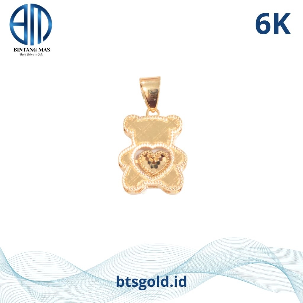 Liontin Emas Model Teddy Bear | 6K