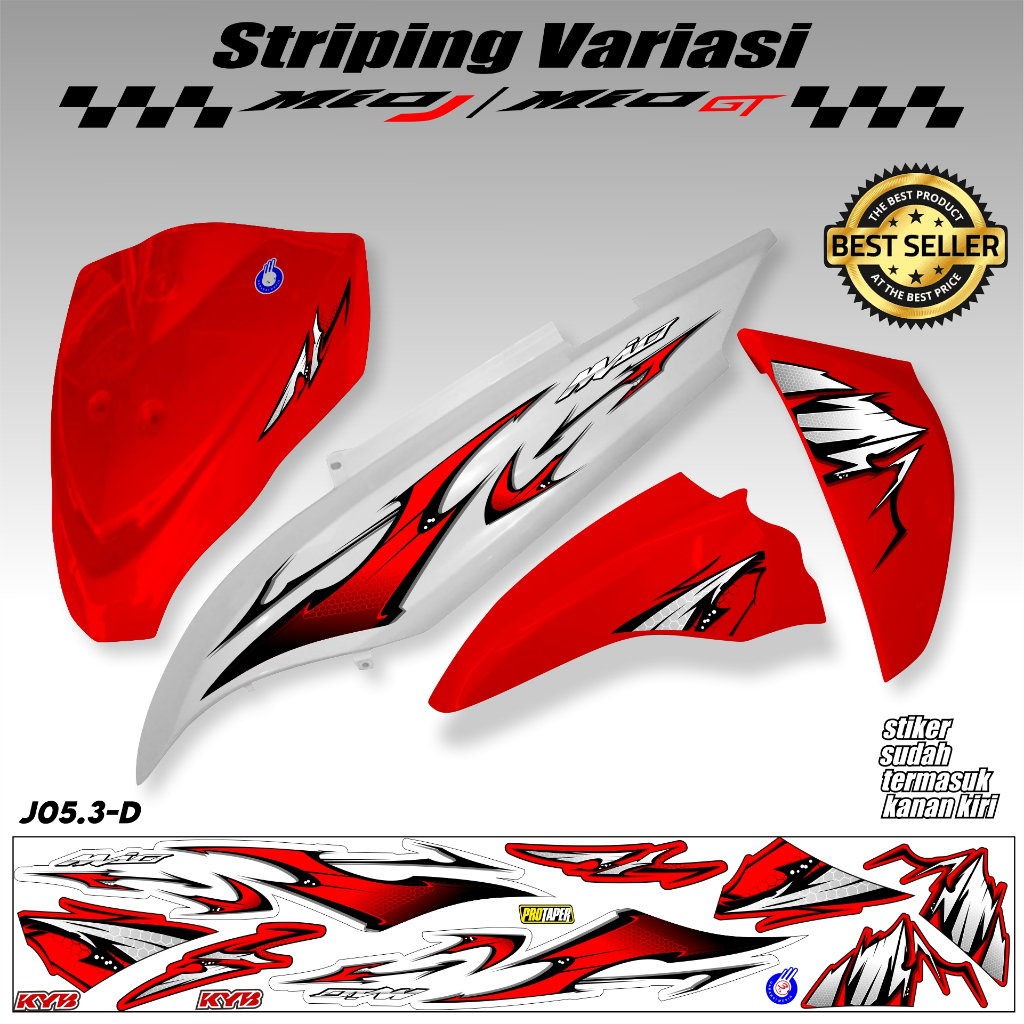 Striping Yamaha MIO J GT - Stiker Motor Mio GT 2014 Sticker Mio GT List Variasi MIO GT Motif Simpel 