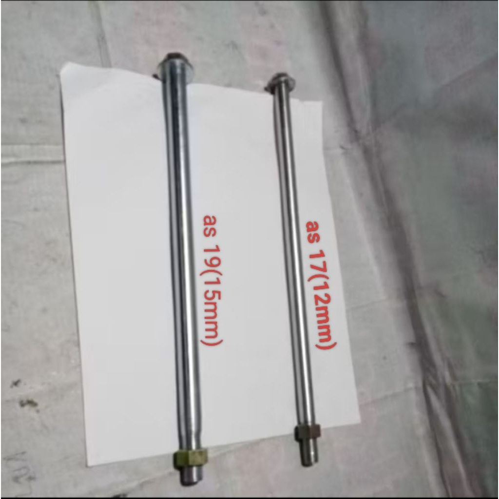 AS RODA DIAMETER 12MM DAN 15MM PANJANG 30CM/AS RODA SUPER PANJANG SUPERTRAC PANJANG 30CM