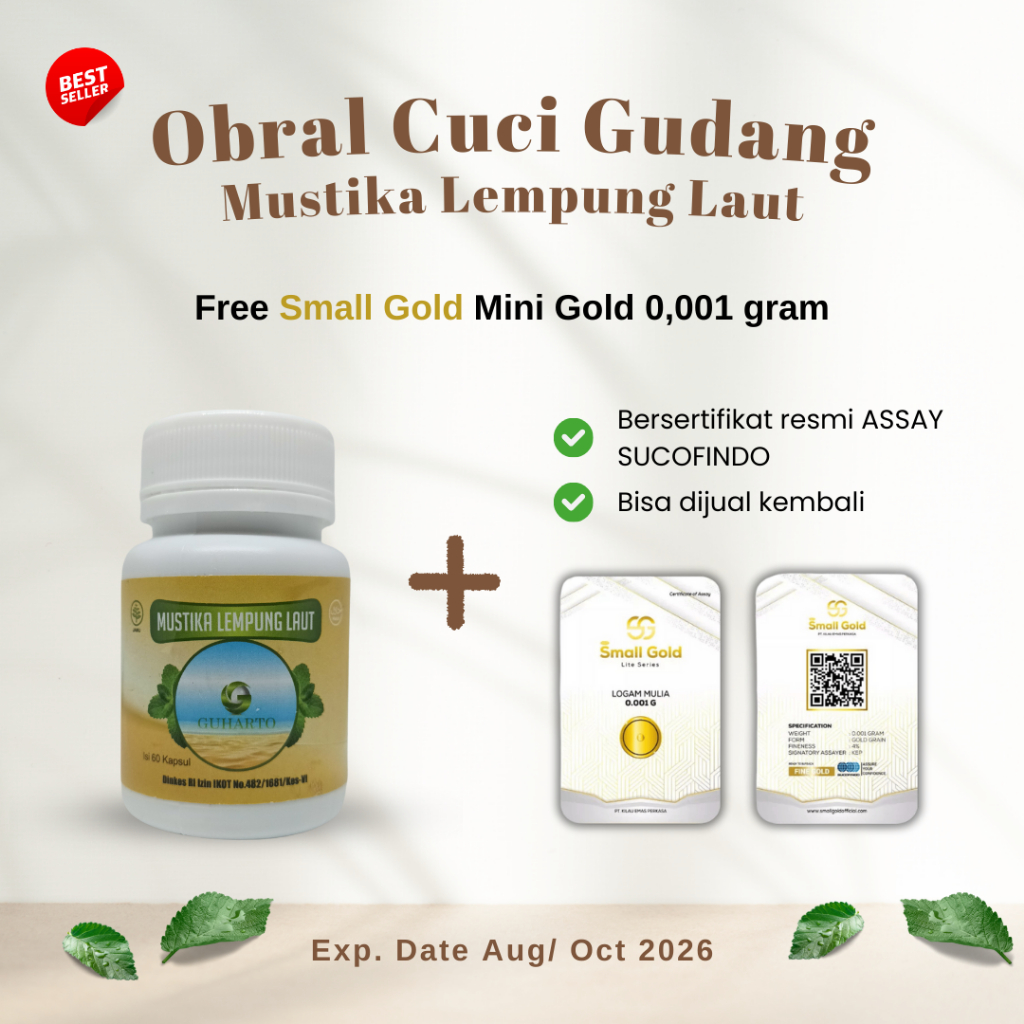 CUCI GUDANG FREE MINI GOLD / MUSTIKA LEMPUNG LAUT - SPESIALIS DETOX HERBAL MENGATASI MAAG KRONIS, GA