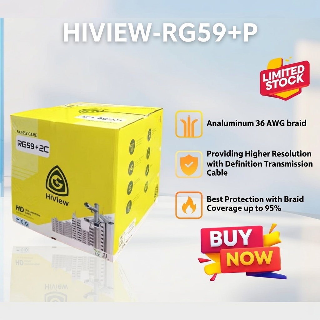 Kabel CCTV / Kabel Koaxial Hiview - HIVIEW-RG59+P COAXIAL CABLE + POWER RG59