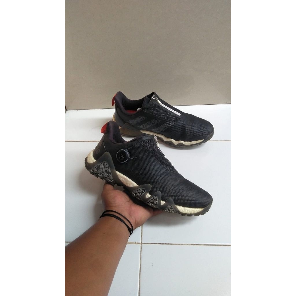 Sepatu Golf Adidas CodeChaos 22 BOA Black Dark Silver Metallic GX3937 kondisi Second Mulus Size 44 2