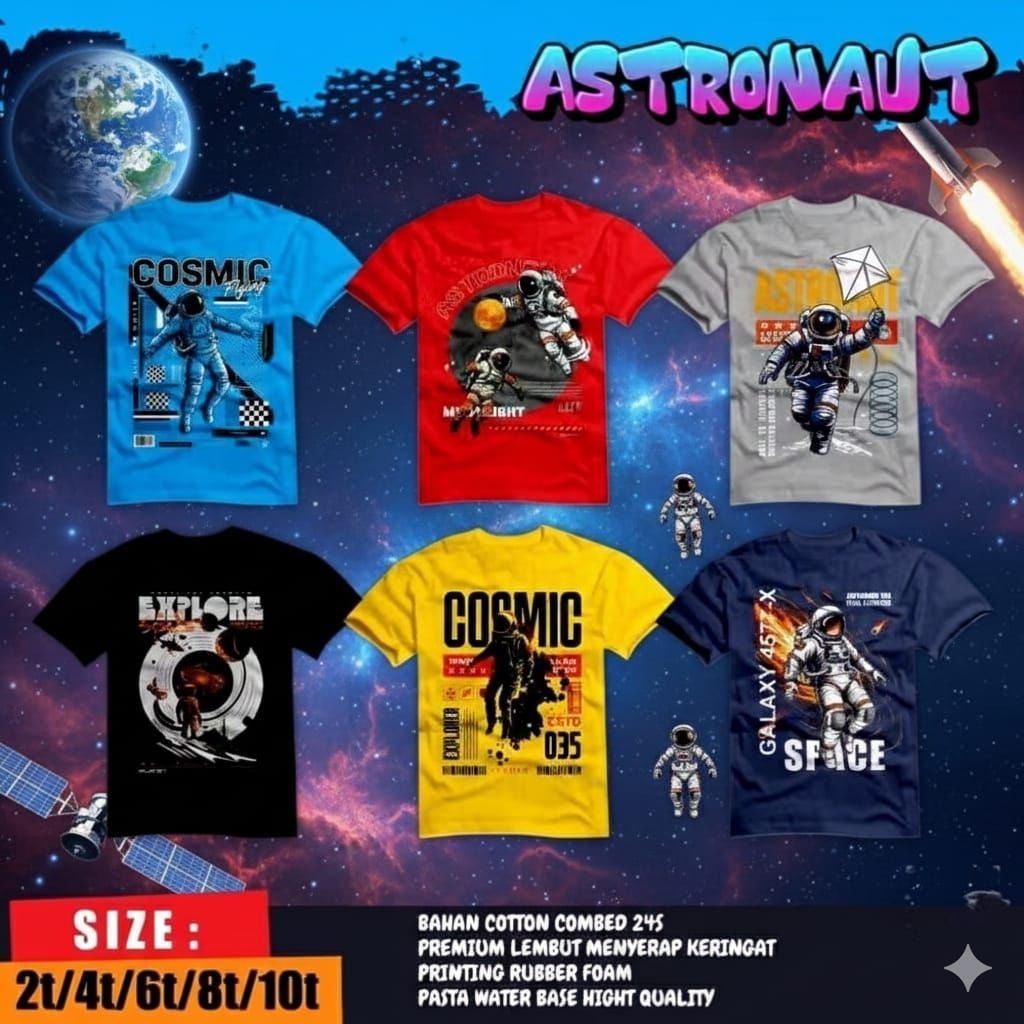 Kaos Anak Astronot Import