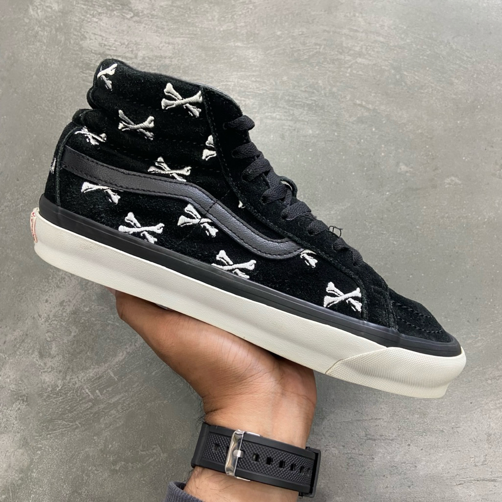 [Size 40.5] Rare WTAPS x Vans Vault OG Sk8-High LX Bones Black White (VN0A4BVB20P1) Second Original 
