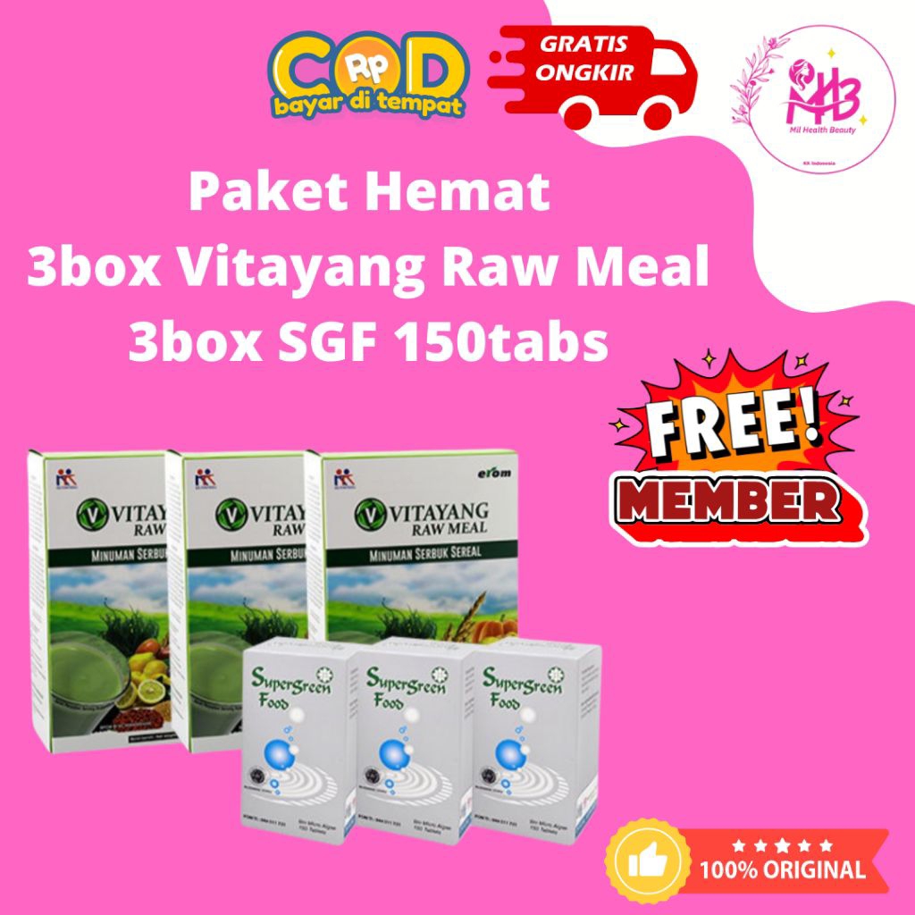 Vitayang Raw Meal SGF Supergreen Food Paket Hemat Ori KK Indonesia