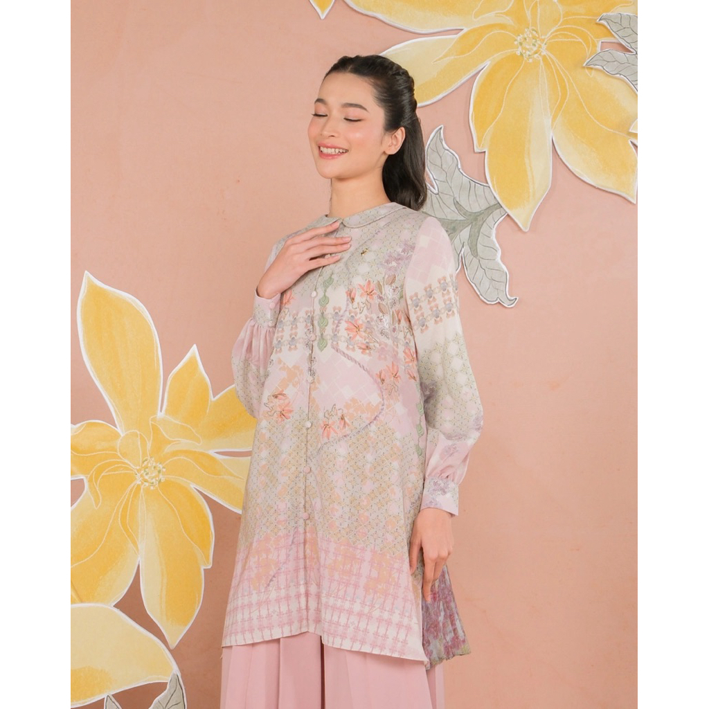 MUDA OFFICIAL Kemala Tunic Premium Silk Organza Muda Lampung