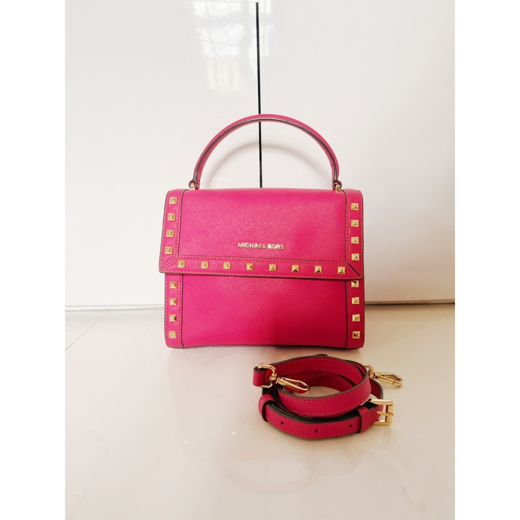 Tas Michael Kors Dillon Studded Messenger Bag Ultra Pink