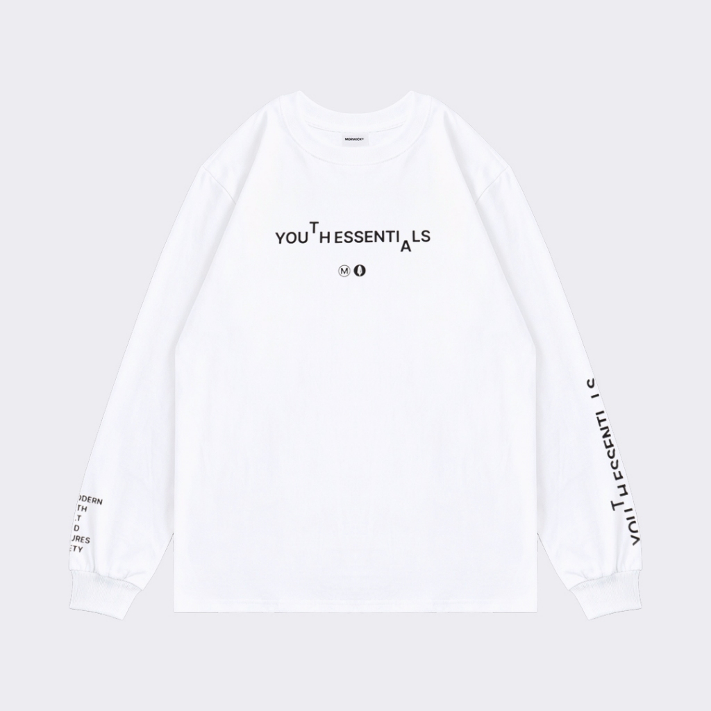 MORWICK - Tshirt Kaos Long Sleeve Lengan Panjang Pria - Society Putih - Cotton Combed 24s Adem Nyama