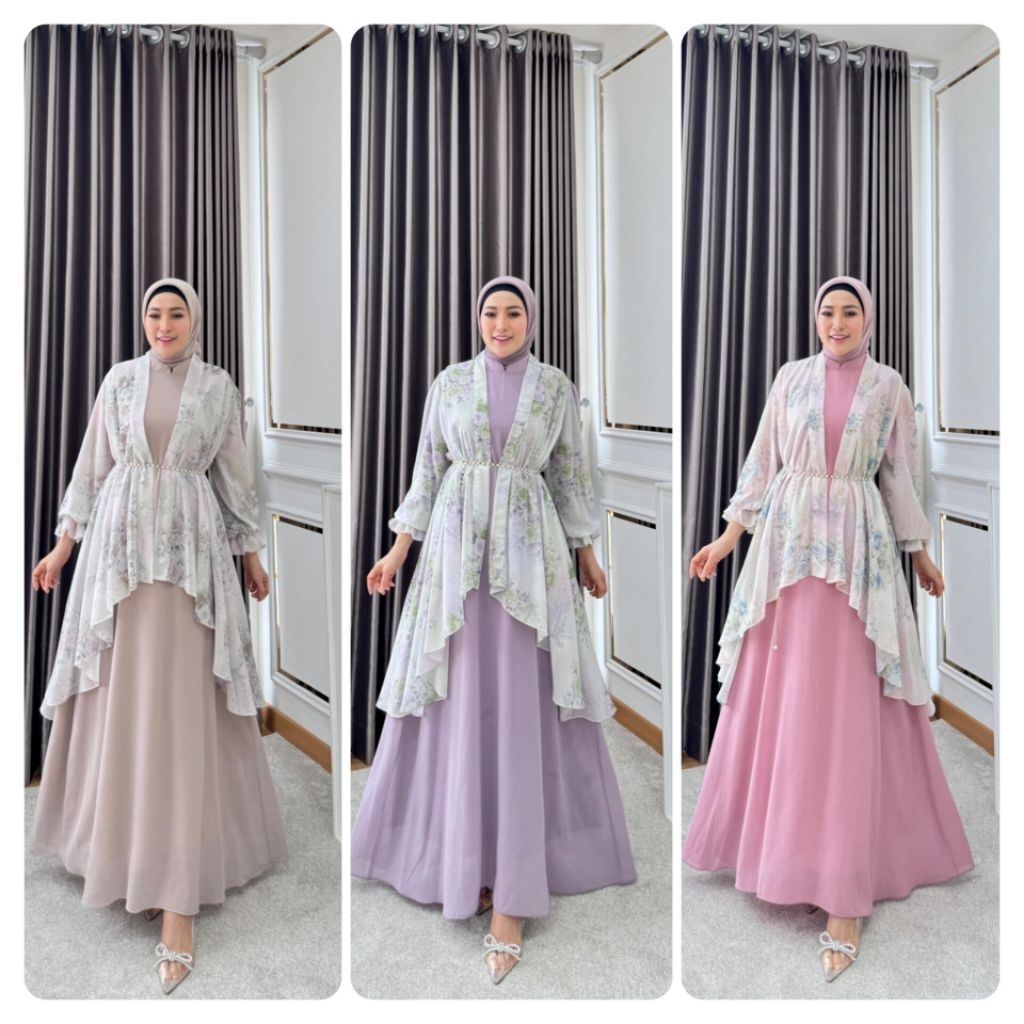 TOKOBAJUZIDAN / MAHIRA GLZ / Gamis + outer / SETELAN GAMIS MAHIRA GLAMZ / BAJU LEBARAN