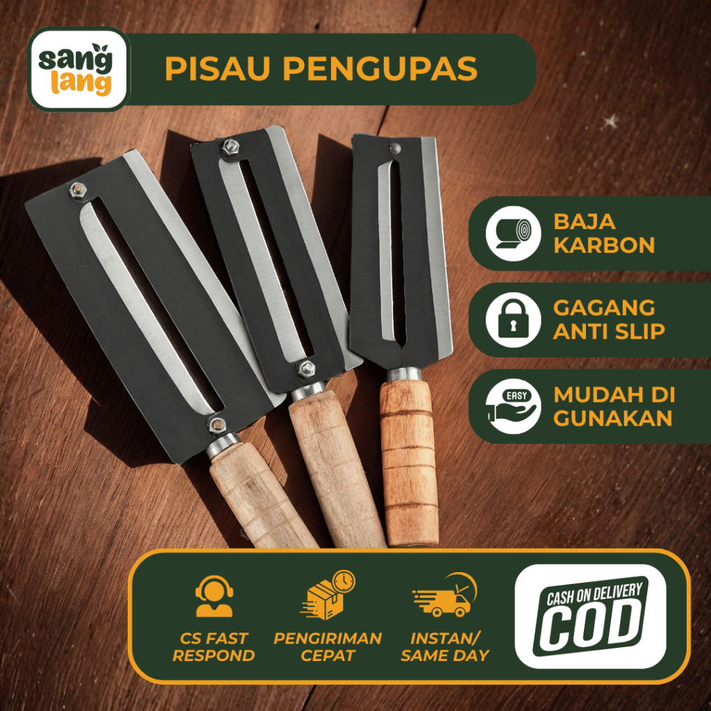 Pisau Kupas Peeler Kulit Buah Nanas Tebu Multifungsi Bahan Baja Carbon