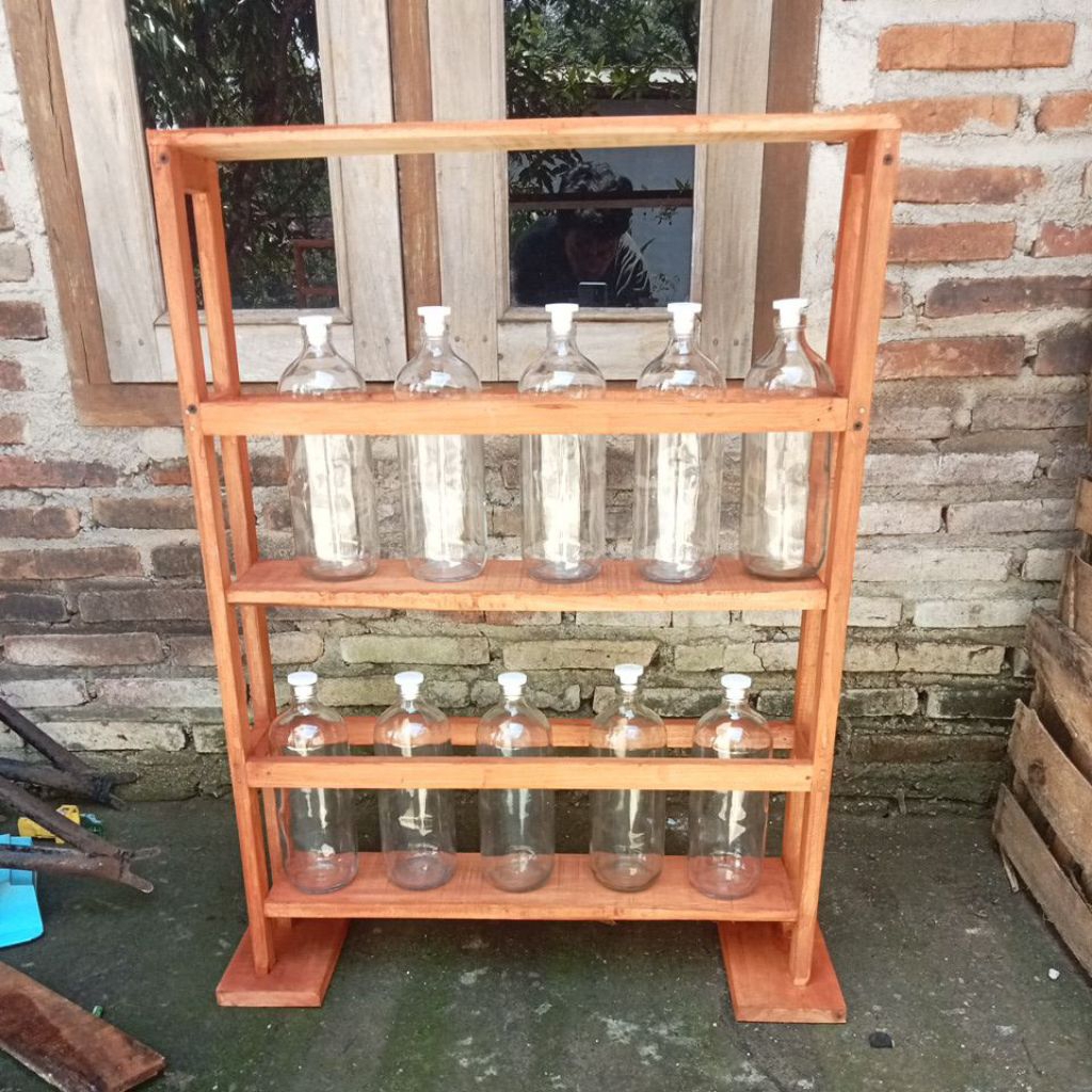 Rak bensin isi 10 botol bensin eceran murah