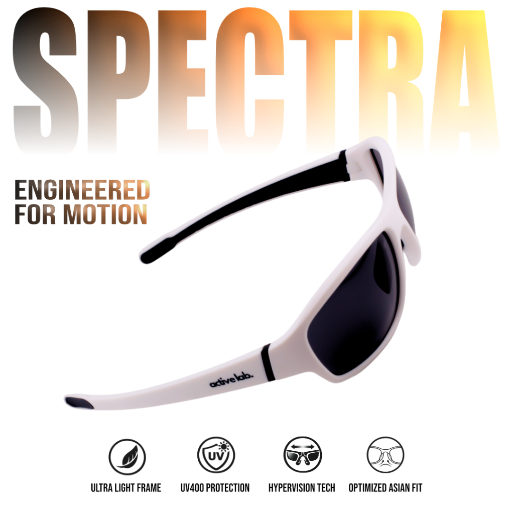 ActiveLab P-Series SPECTRA Off White Kacamata Lari Sepeda Outdoor TR90 UV400 Anti Slip Sporty