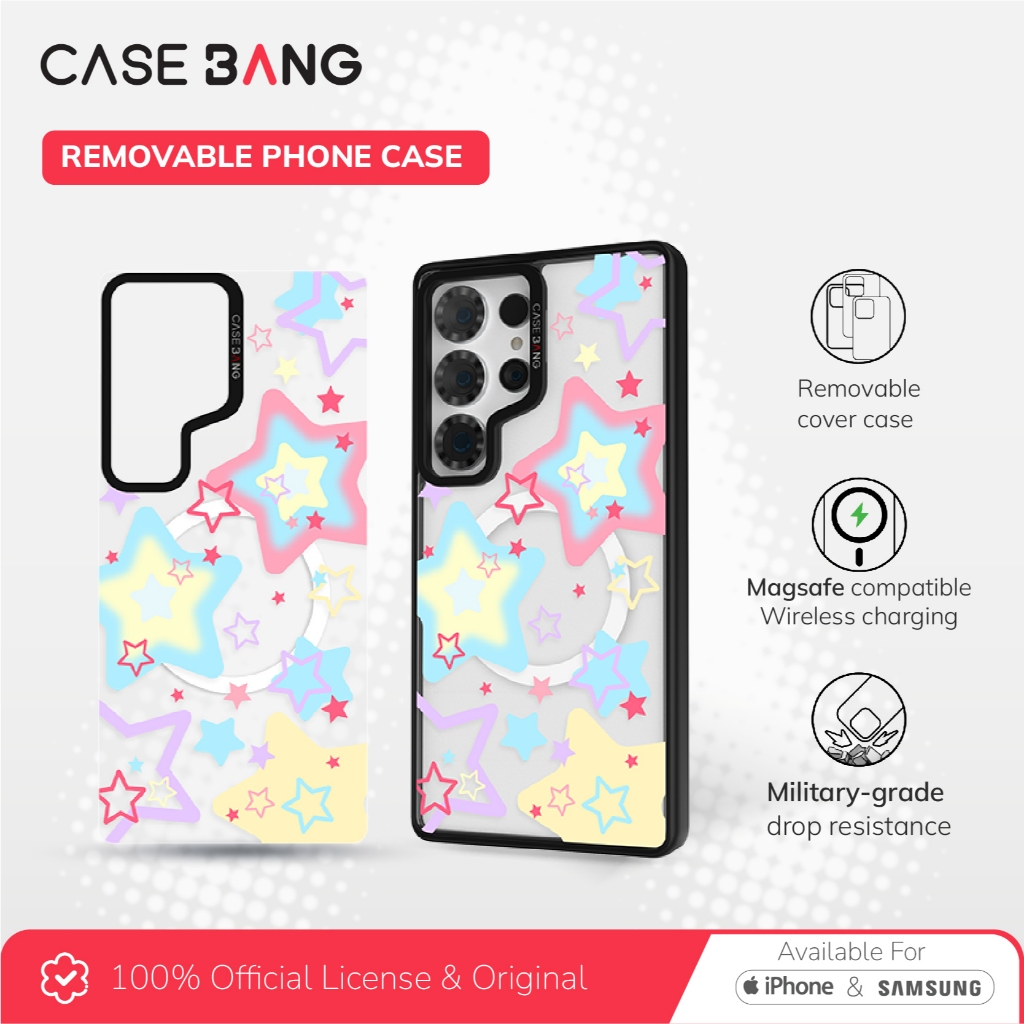 Casebang Removable Phone Case Cover Mood Graffiti Series - Happy Star Magnetic Casing Samsung