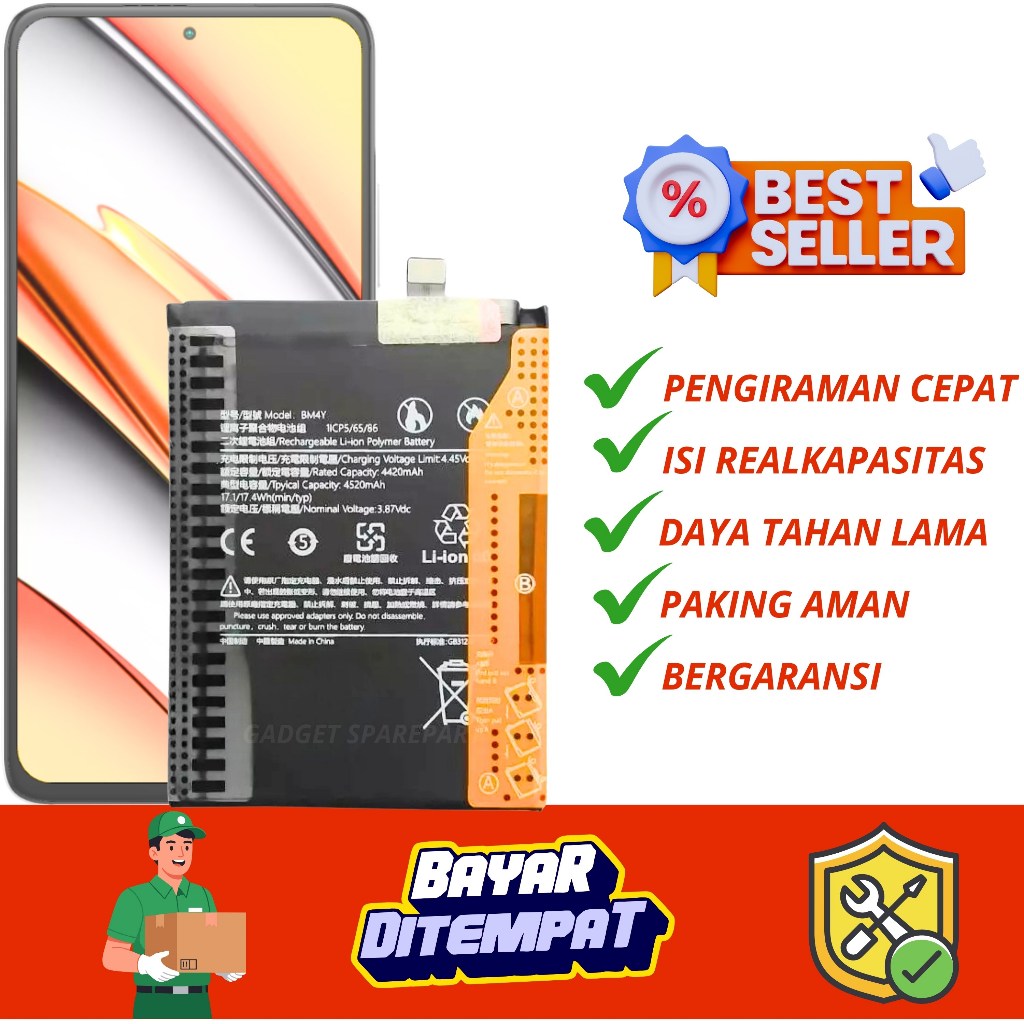 BATERAI XIAOMI POCOPHONE F3 5G / BATERAI XIAOMI POCOPHONE F3 PRO 5G / BATERAI XIAOMI BM4Y