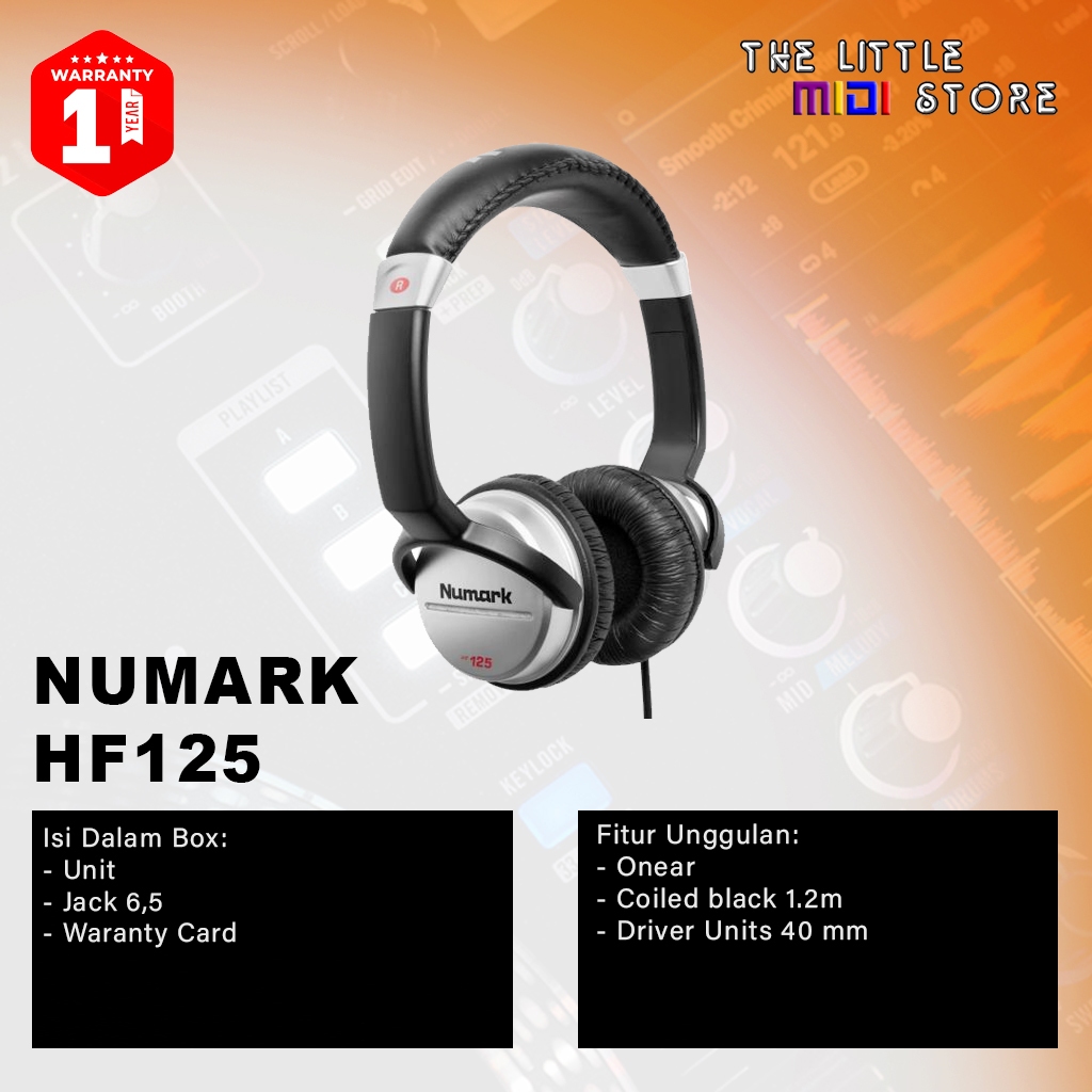 Numark HF125 HF-125 Headphone DJ Headphone Gaming Headphon DJ Monithoring Produce Headphone