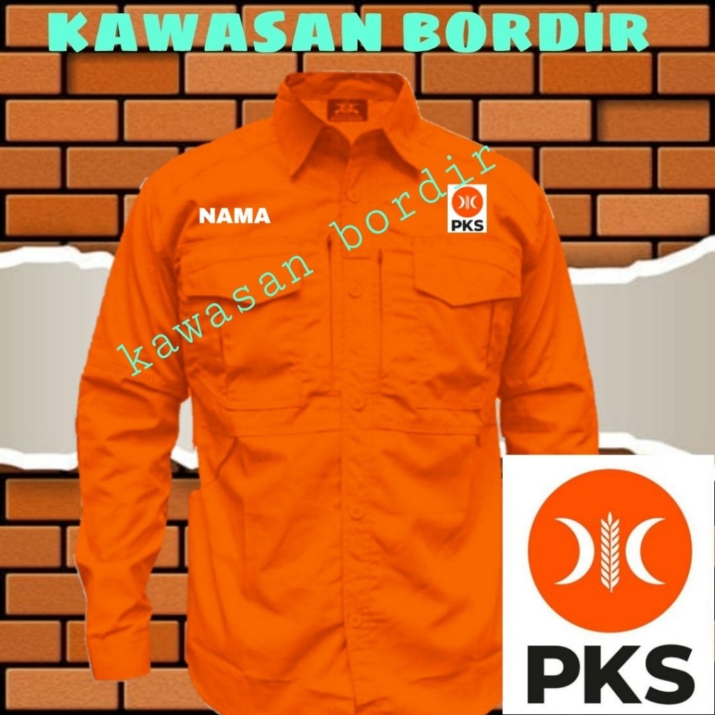 Premium kemeja tactical partai PKS seragam partai PKS baju partai PKS pdh pks pdh partai PKS kemeja 