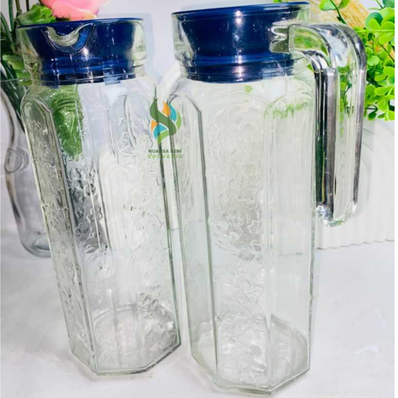 Pitcher Water Jug 1 Liter Tempat Air Minum Kaca Pitcher Kaca Teko Kaca Jug Pitcher Glass