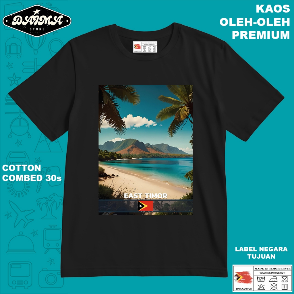 KAOS OLEH OLEH TIMOR LESTE 6 PAKAI TAG LABEL TIMOR LESTE ASLI BAJU SOUVENIR PREMIUM GIFT