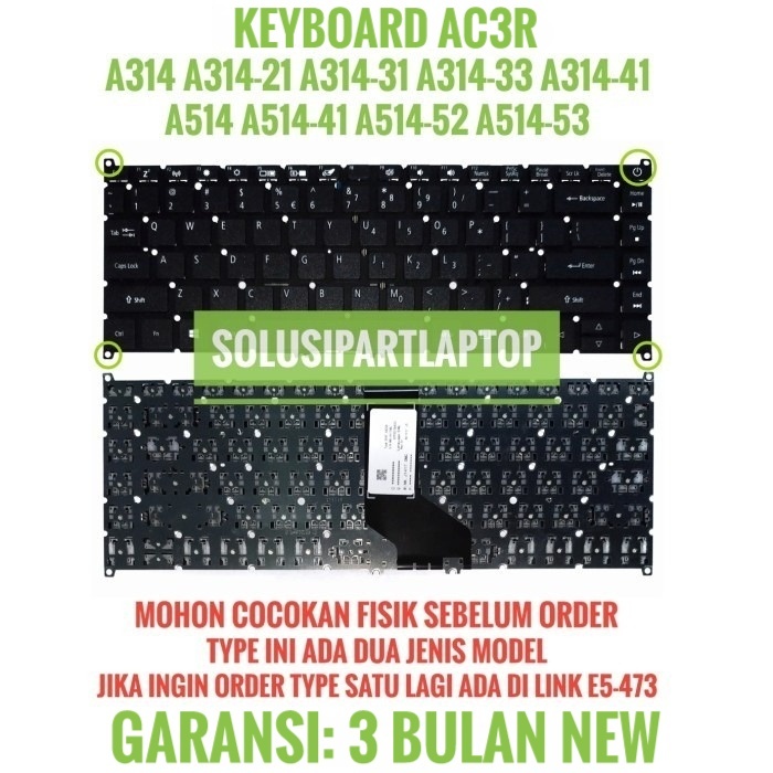 Keyboard Acer Aspire 3 A314-33 A314-31 A314-32