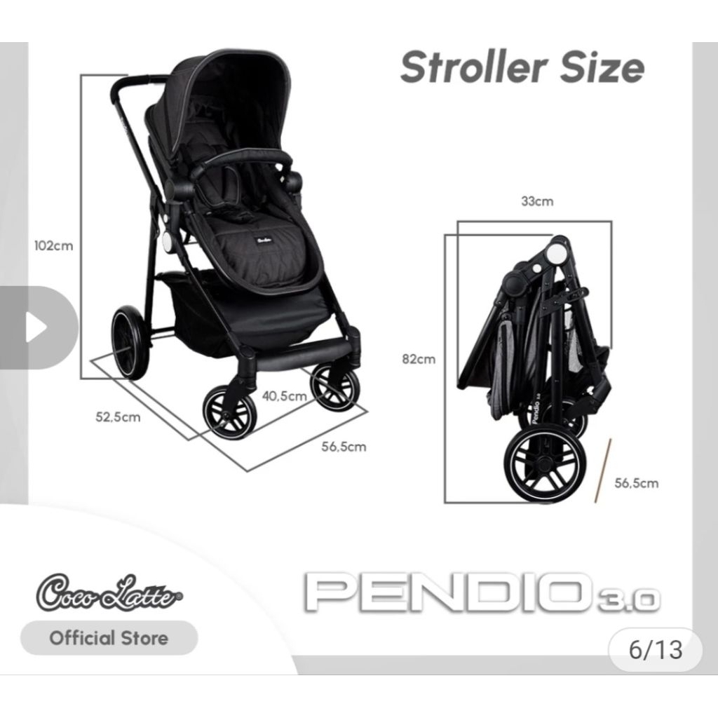 [PRELOVED STROLLER JUAL RUGI] Cocolatte Pendio 3.0 Stroller Grey and Black Color