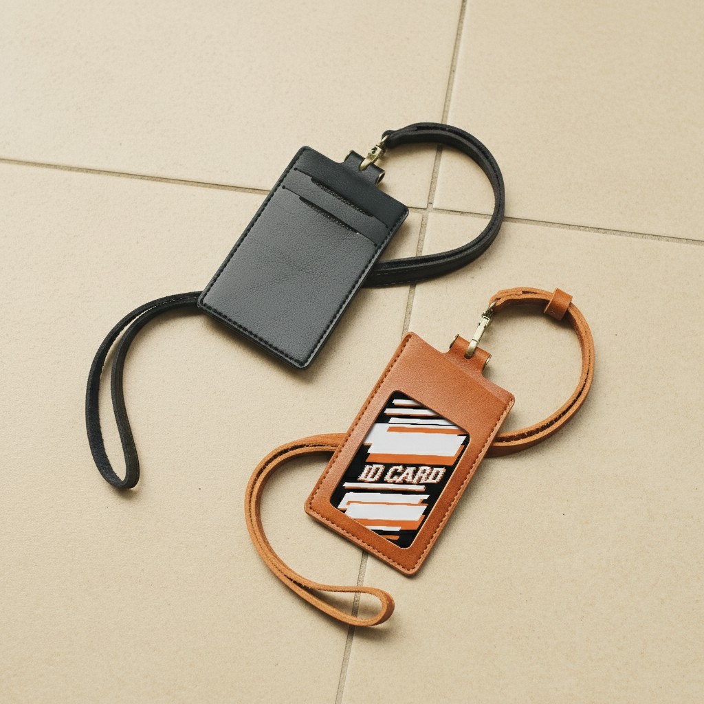 Klover Temboro Lanyard Tali ID Card Holder Premium Polos Pria Wanita