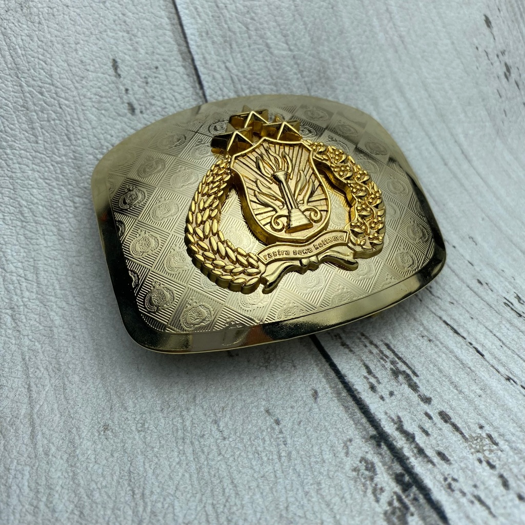 Kepala Kopel Timangan PDL Sus POLRI Motif Logo POLRI Timanngan POLRI Kuningan Asli High Quality