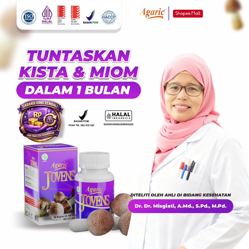 Agaric Jovens - Obat Herbal Benjolan Kista Miom Kanker Ovarium Tumor Endometriosis Keputihan