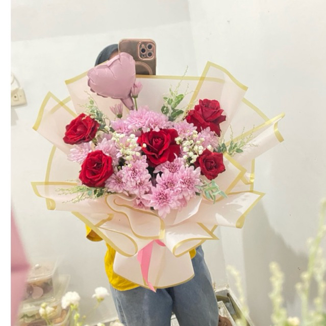 buket bunga asli, kado hari ibu, buket hari ibu buket bunga fresh