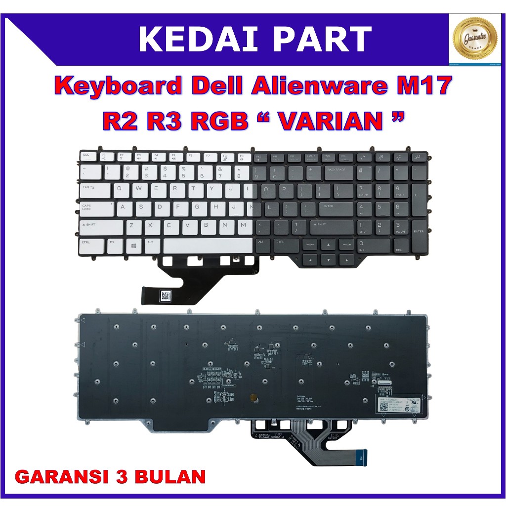 Keyboard Dell Alienware M17 17 R1 R2 R3 P43F P41e P45e Black RGB Backlight
