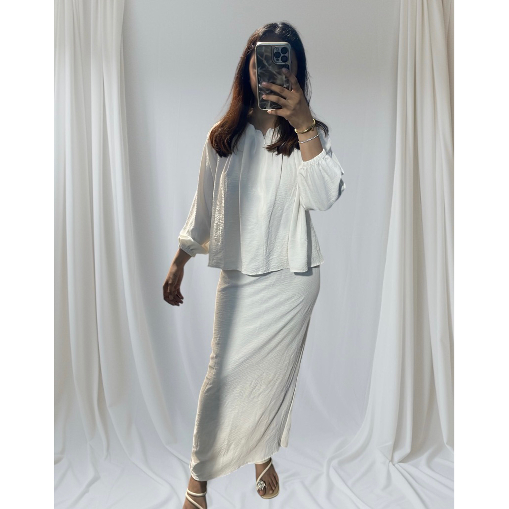 baju set lebaran/ baju putih tulang pl/ baju bw pl