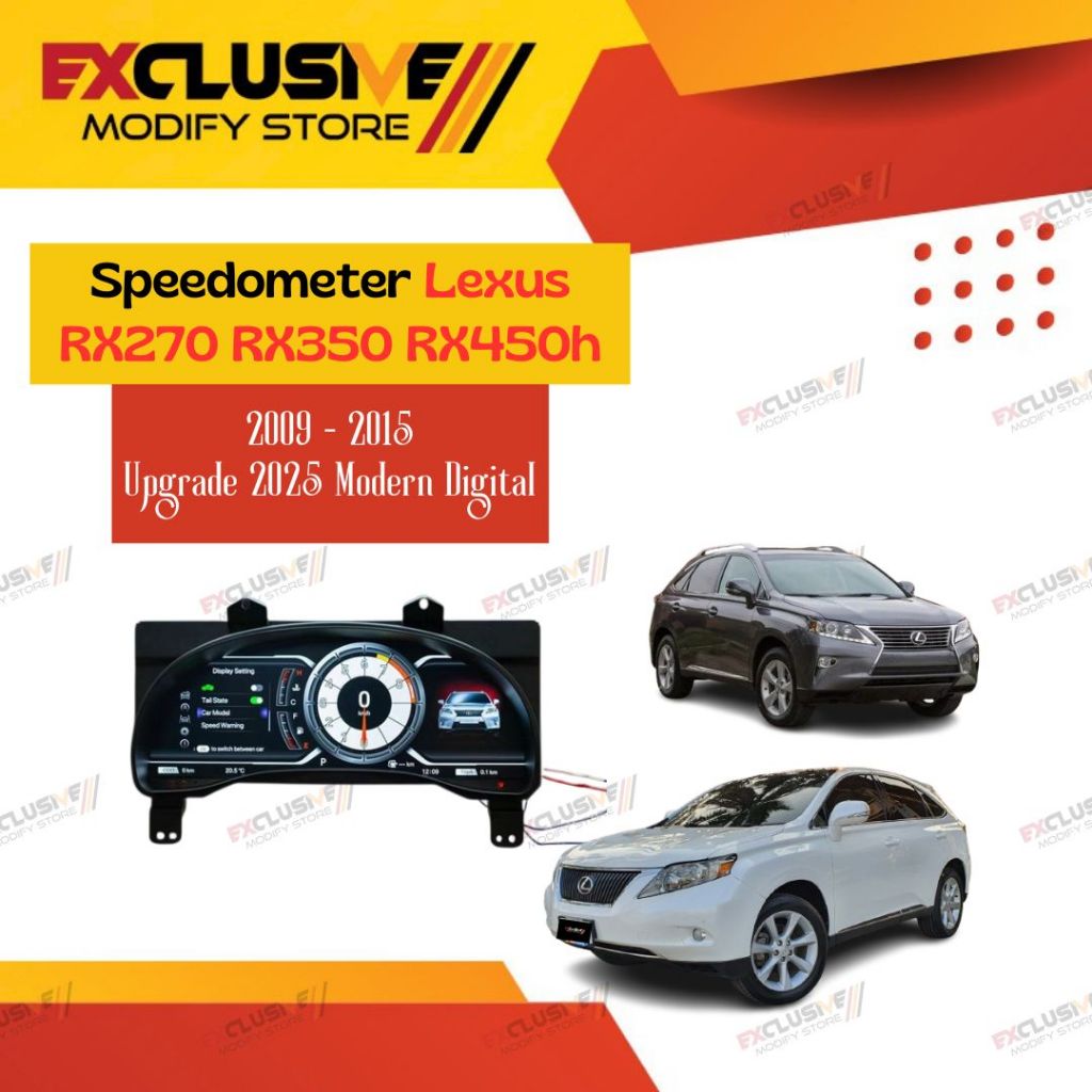 DIGITAL CLUSTER SPEEDOMETER LEXUS RX270 RX350 RX450h (2009 - 2015) UPGRADE MODEL (2025) MODERN DIGIT